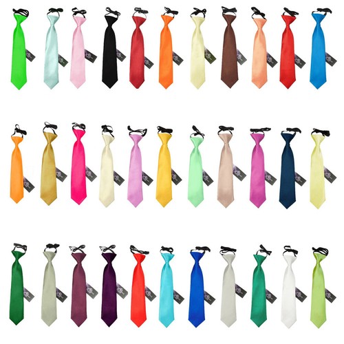 Boys elastic tie satin - elastic, solid