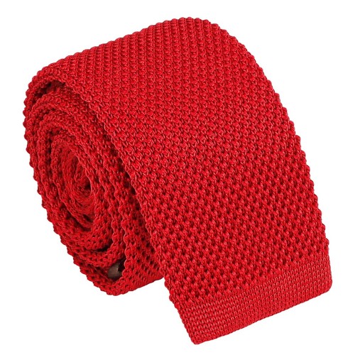 Crimson red boys tie knit - crimson,