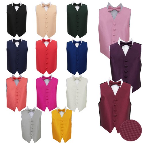 Boys waistcoat bow tie set - waistcoat, &