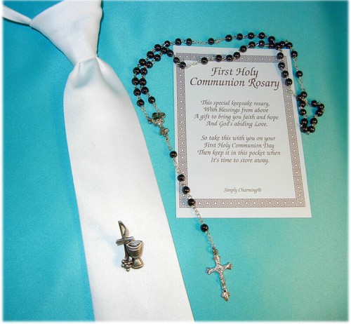 New boys first communion - communion, white