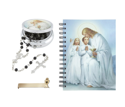 Boy first communion - first, rosary