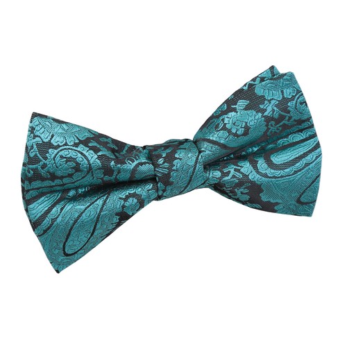Teal boys bow tie woven - bow,