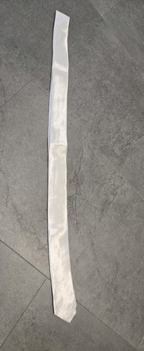 Boys satin look white tie