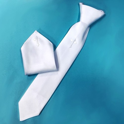 Embroidered cross tie with - cross,